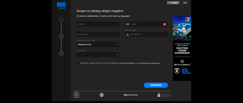888 poker regisztráció