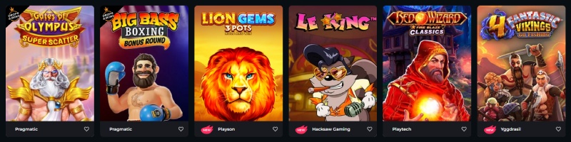 Boomerang Casino játékok
