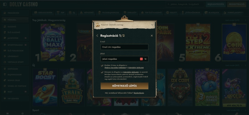 Dolly Casino regisztráció