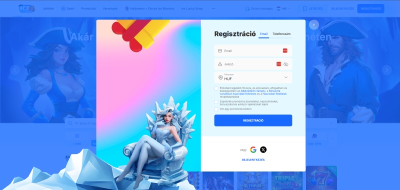 Ice Casino regisztráció
