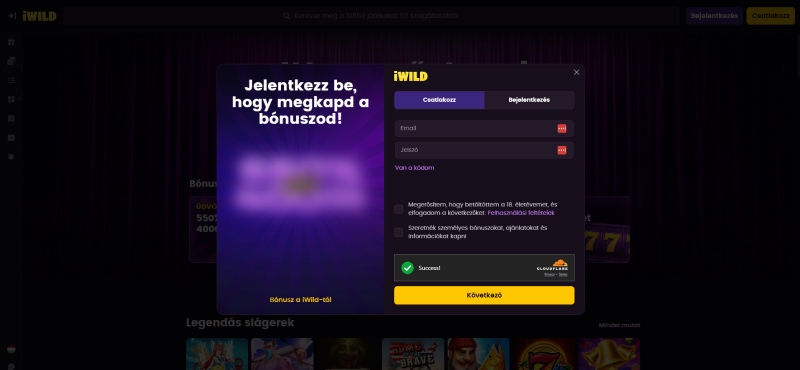 iWild Casino regisztráció