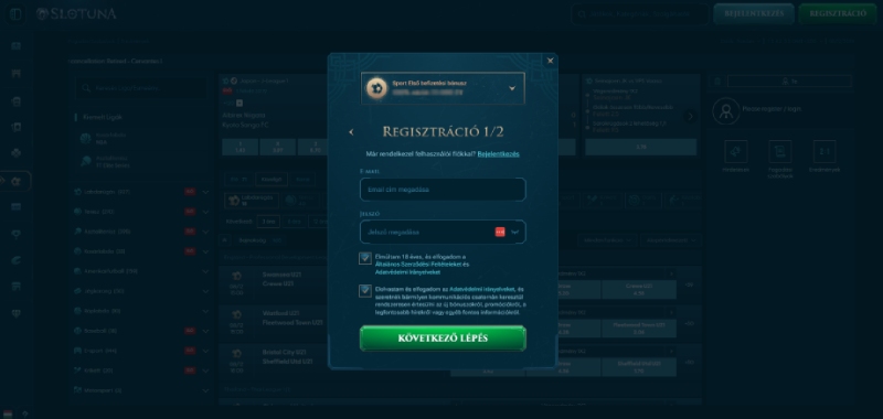 Slotuna regisztráció