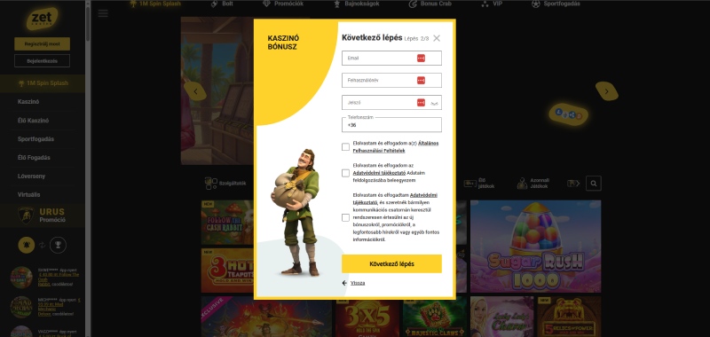 ZetCasino regisztráció